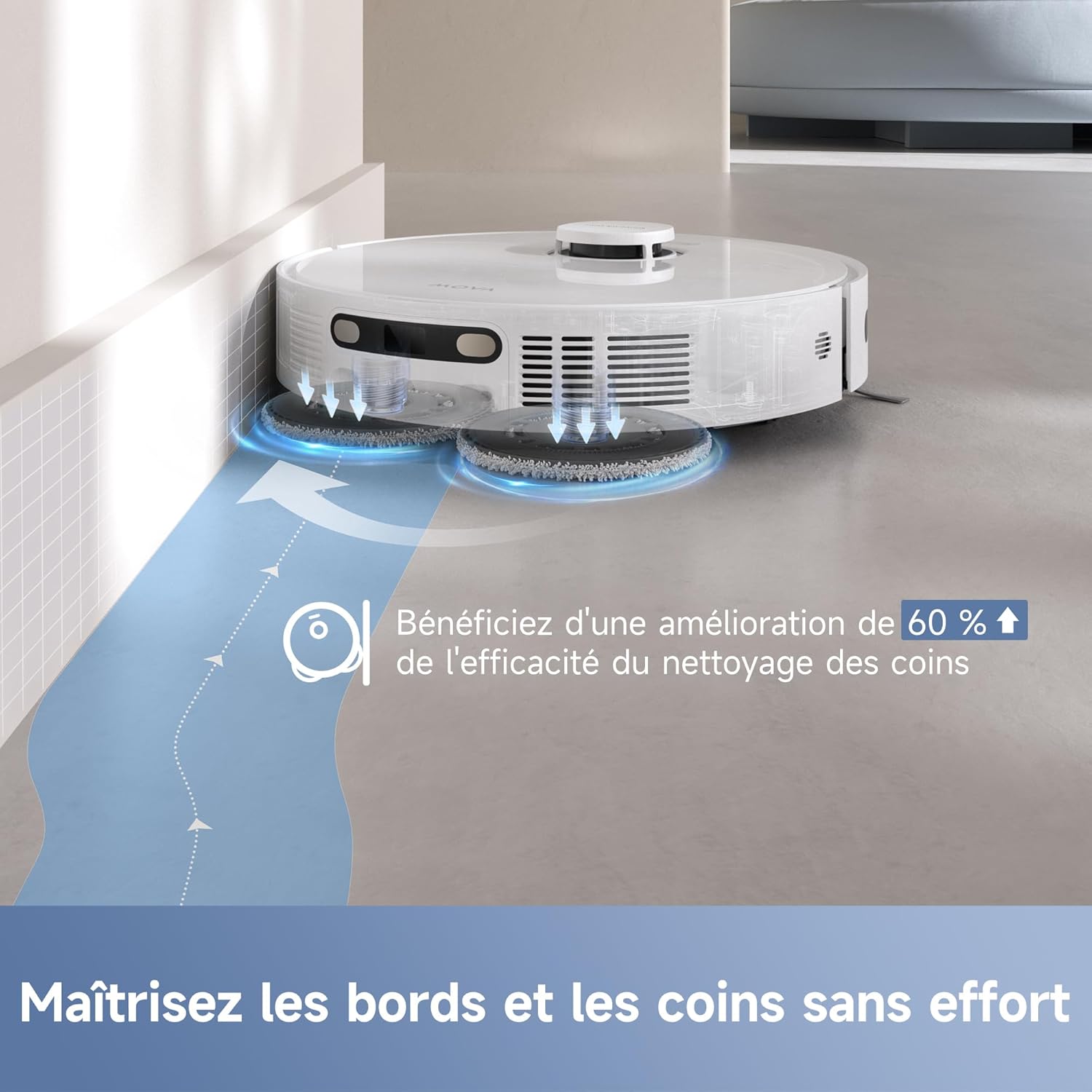 MOVA E30 Ultra Robot Aspirateur Laveur avec Vidage Automatique, Nettoyage Automatique des Serpillières, Technologie RoboSwing, Levage des Serpillières à 10,5 mm, Aspiration de 7 000 Pa
