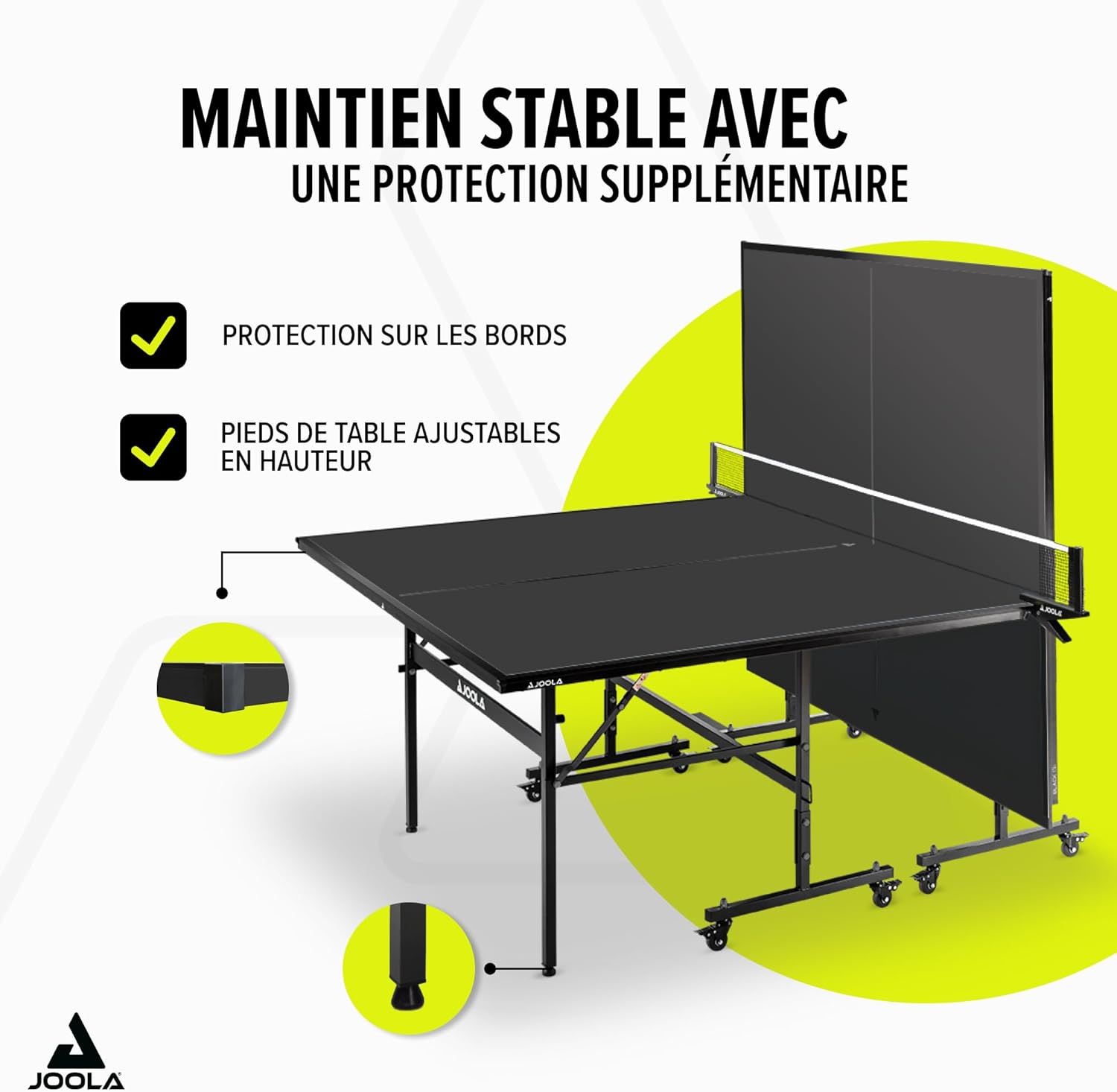 JOOLA Tables de Tennis de Table Inside, Table de ping-Pong d'intérieur, Piètement Pliable - Montage Rapide - Filet Inclus, 274 x 152,5 x 76 cm