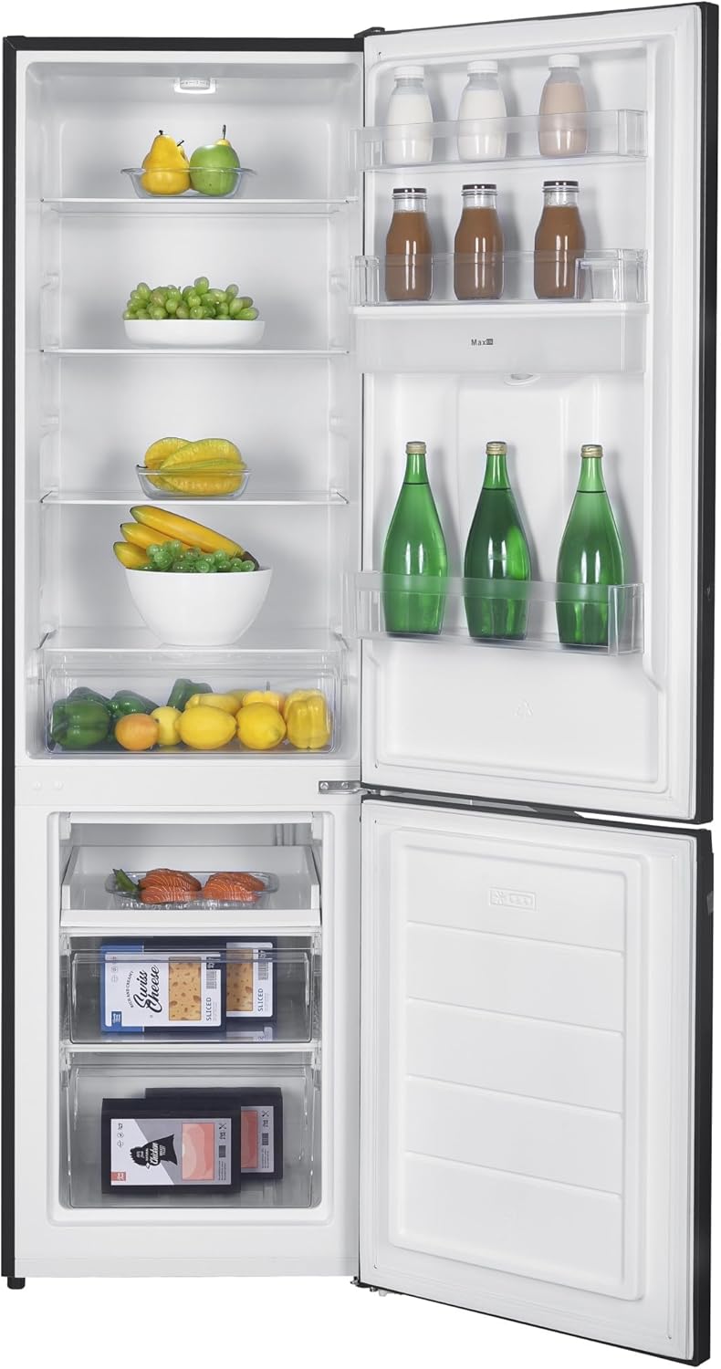 GEDTECH Refrigerateur combiné - congélateur bas - GCB262BL Noir - capacité 262L - Classe E