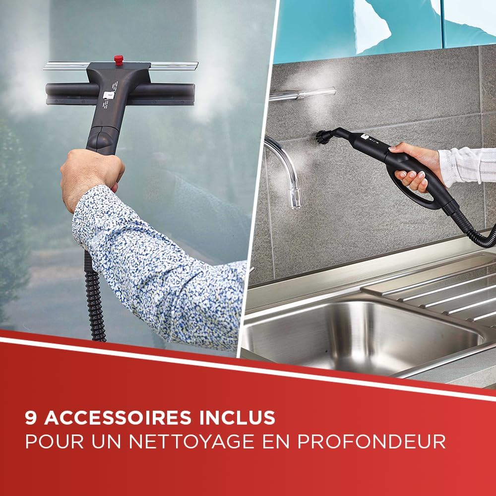 Polti Vaporetto Eco Pro 3.0, Nettoyeur à Vapeur avec Chaudière et Bouchon de Sécurité, Puissance de la Chaudière Max. 2000 W, Réservoir de 2 L, 9 Accessoires Inclus, Fabriqué en Italie, Gris