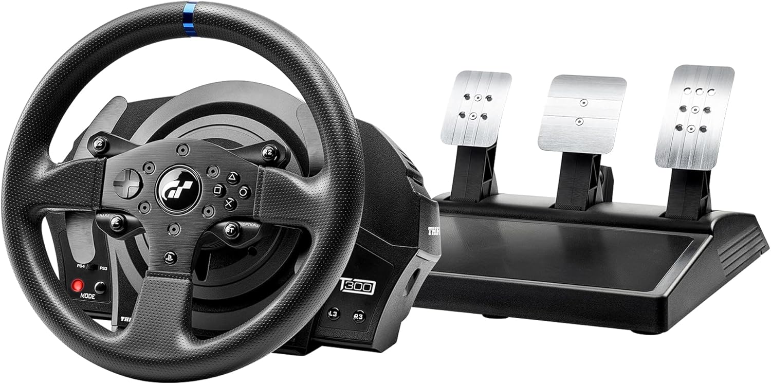 Thrustmaster T300 RS GT - Ensemble volant et pédales de course hautes performances avec retour de force pour PC, PS4, PS5 et PS5 Pro