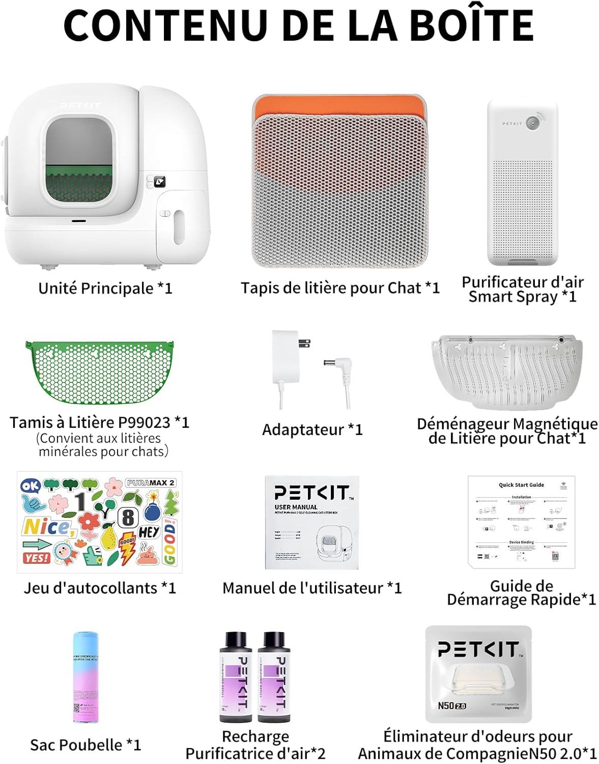 PETKIT Pura Max 2 Litiere Chat Autonettoyante, Bac à Litter Automatic Amélioré, Anti-fuites/Pincement/Odeur, xSecure, Contrôle APP, Capacité 76L pour Plusieurs Chats