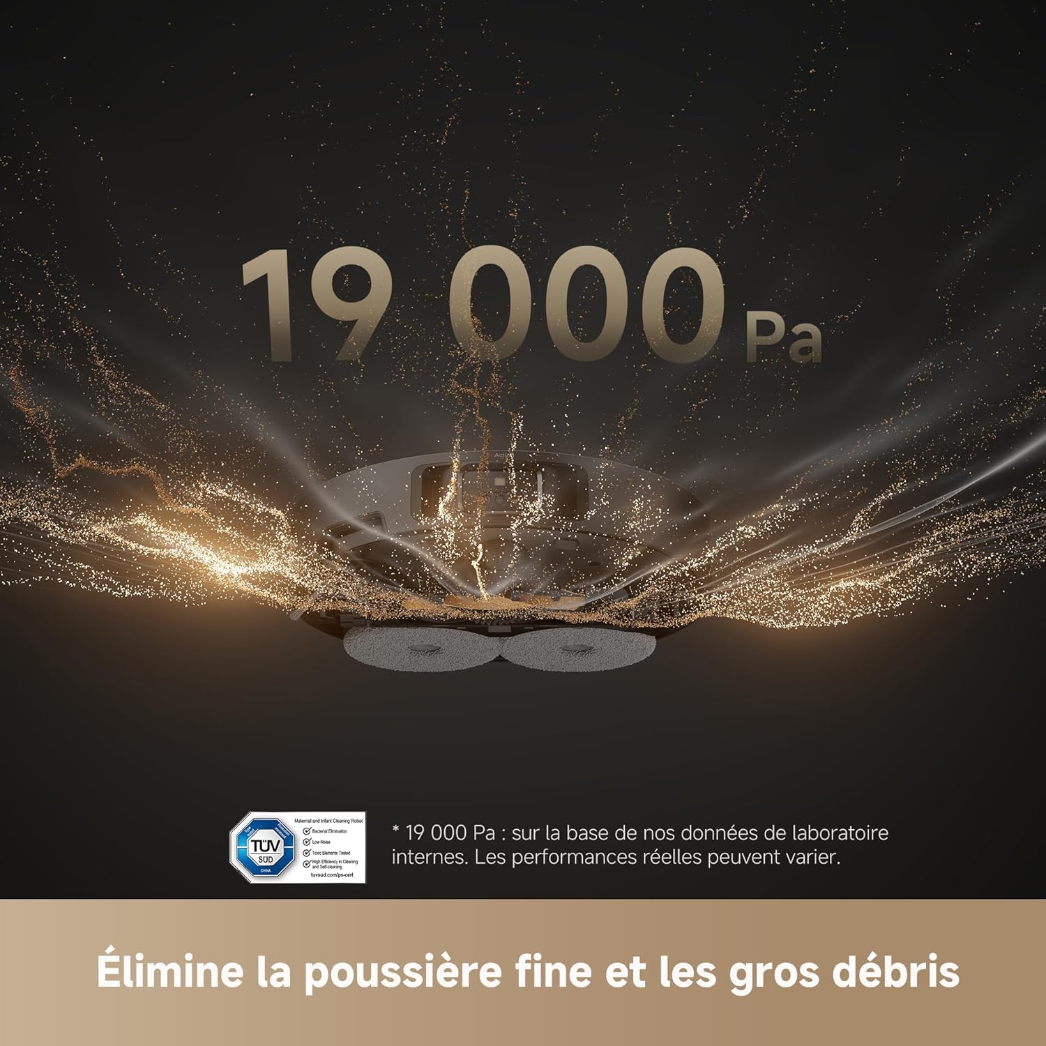 DREAME L40s Pro Ultra Robot Aspirateur, 19 000 Pa, Brosse Double HyperStream, Franchit 4 cm, Brosse latérale extensible et relevable, Nettoyage à la serpillière à l'eau chaude à 75°C,Auto-nettoyant3.0