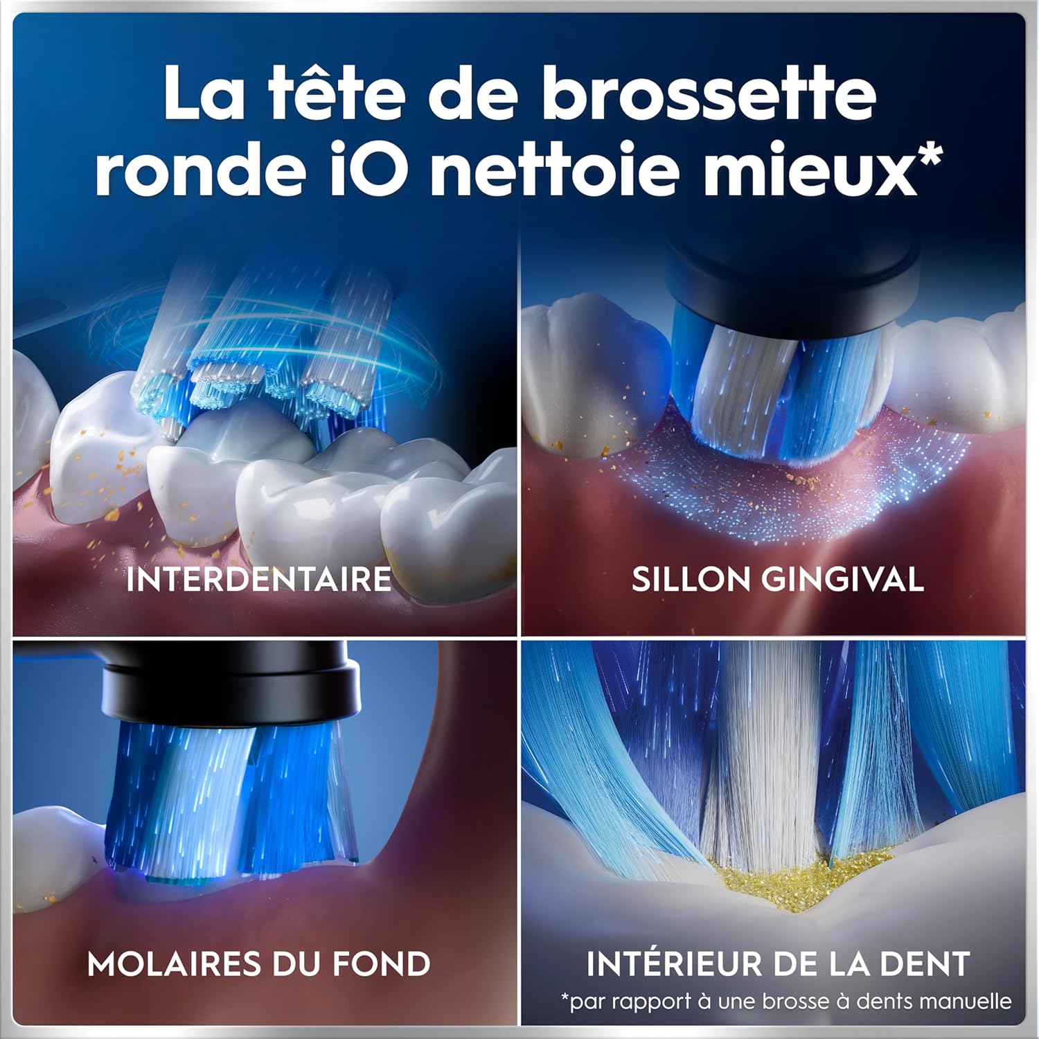 Oral-B Brosse A Dents Electrique iO 6 Noire, 5 Modes De Brossage Dont Blancheur Et Soin Des Gencives, Capteur De Pression, Ecran Interactif, 2 Brossettes De Rechange Oral B, Etui De Voyage