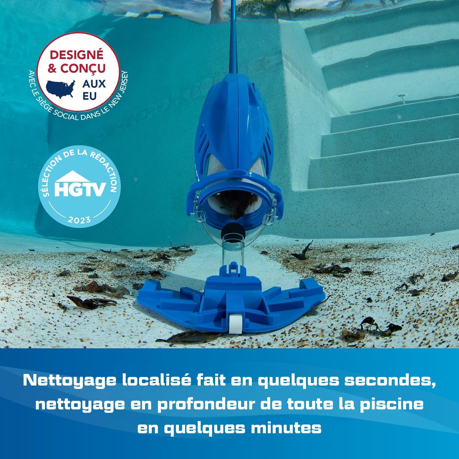 Water Tech POOL BLASTER Max Li Aspirateur de piscine, aspirateur de piscine sans fil avec moteur P30, aspirateur à main pour piscine et spa