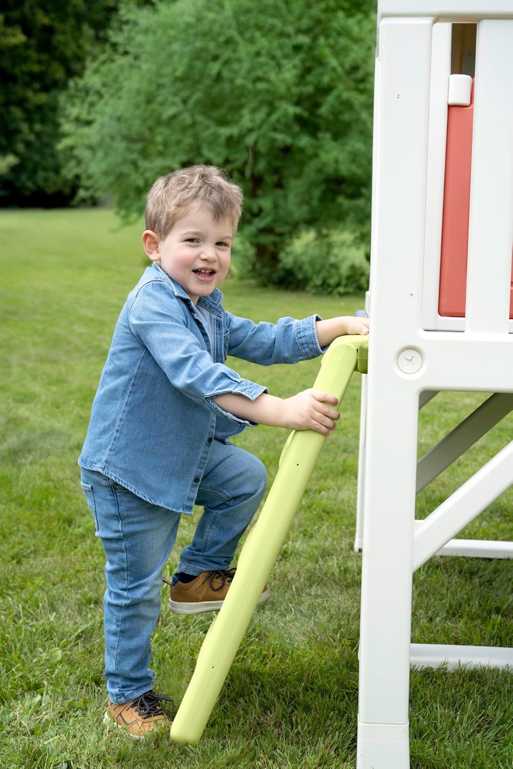 Smoby Life - Maison Pilotis - Plateforme de 70 cm - Echelle, Toboggan - Matière Recyclée - A Partir de 2 Ans - Fabrication Française