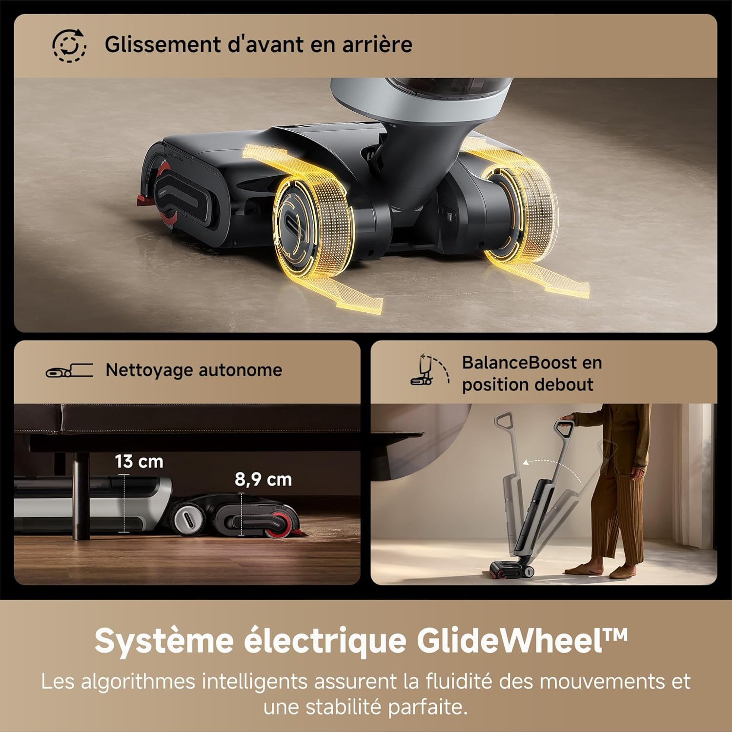 DREAME H15 Pro Heat Aspirateur Laveur, Nettoyage des sols à 85°C, bras robotisé IA GapFree, capteur RVB intelligent, 22 000Pa, 0 nœuds, lavage brosse à 100°C,séchage en 5 min à 90°C,contrôle par appli