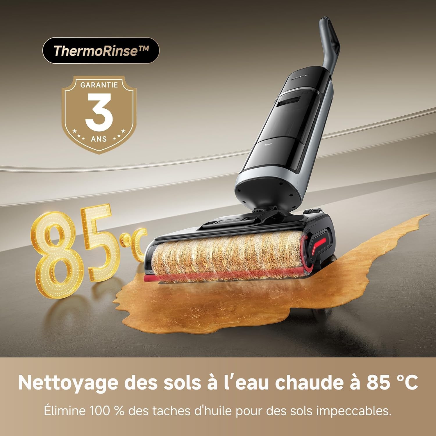 DREAME H15 Pro Heat Aspirateur Laveur, Nettoyage des sols à 85°C, bras robotisé IA GapFree, capteur RVB intelligent, 22 000Pa, 0 nœuds, lavage brosse à 100°C,séchage en 5 min à 90°C,contrôle par appli