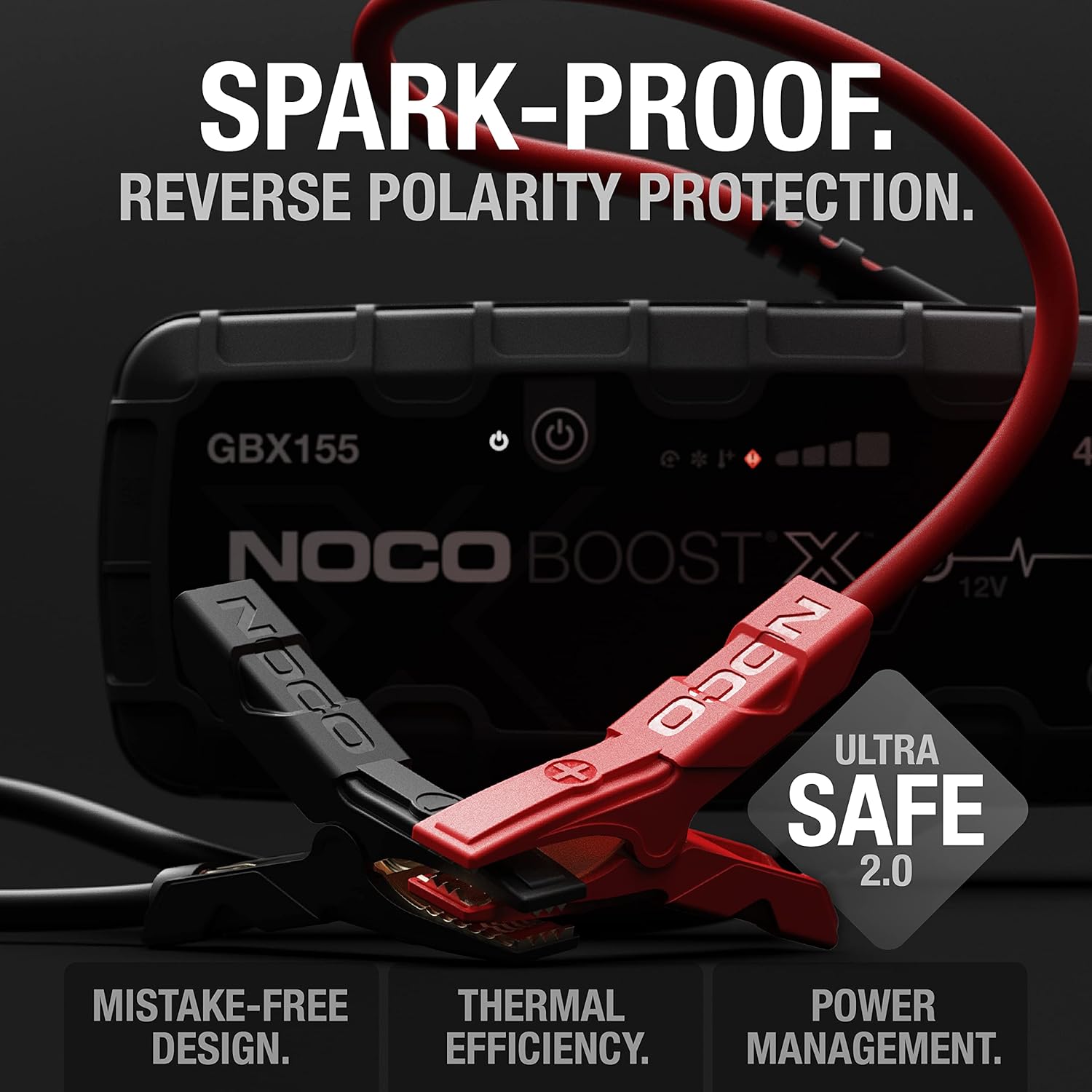 NOCO Boost X GBX155: Booster Batterie UltraSafe 4250A – Démarreur Lithium 12V Portable avec Powerbank et Chargeur USB – pour Moteurs Essence 10,0L et Diesel 8,0L