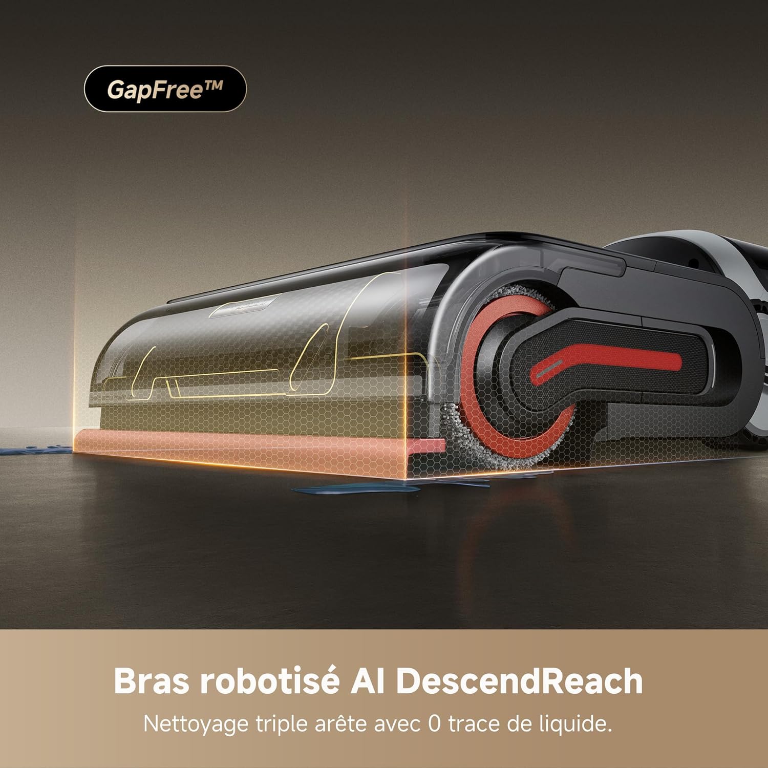 DREAME H15 Pro Heat Aspirateur Laveur, Nettoyage des sols à 85°C, bras robotisé IA GapFree, capteur RVB intelligent, 22 000Pa, 0 nœuds, lavage brosse à 100°C,séchage en 5 min à 90°C,contrôle par appli