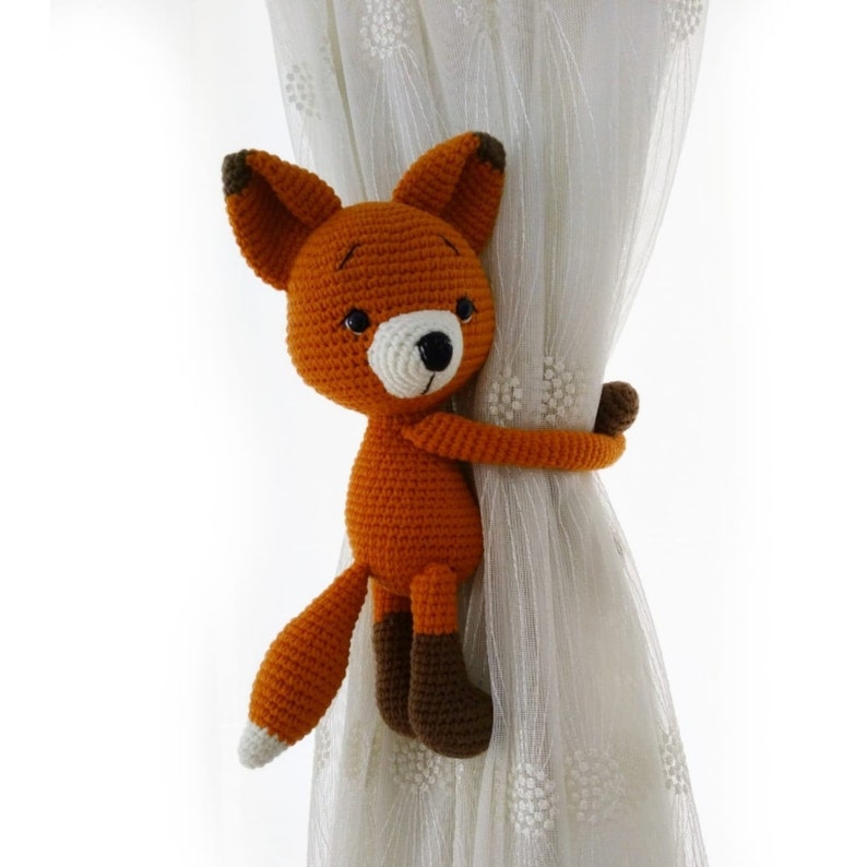 Support pour attache-rideaux renard roux crochet décoration