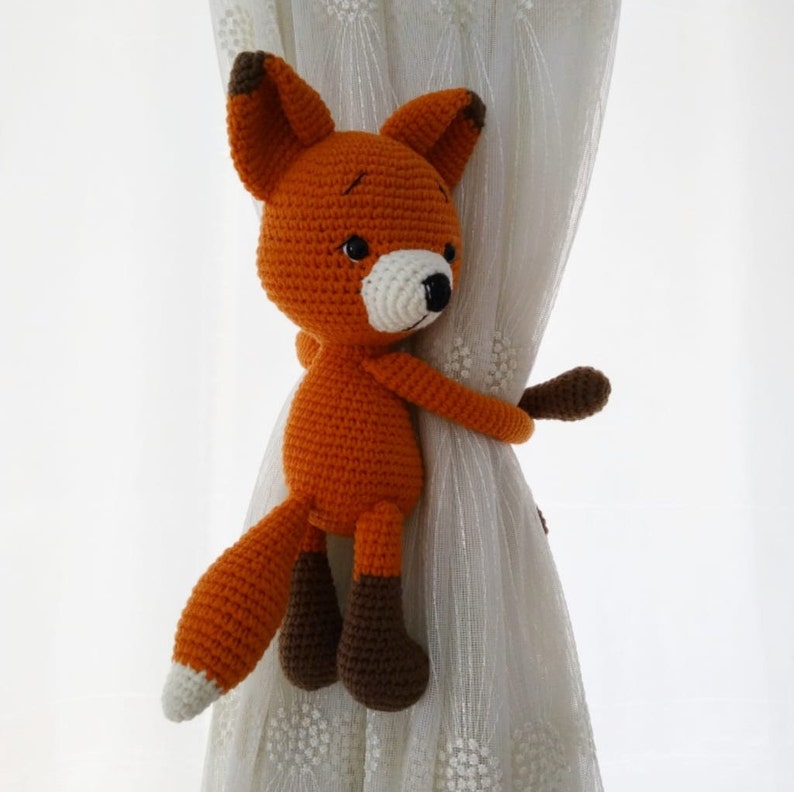 Support pour attache-rideaux renard roux crochet décoration