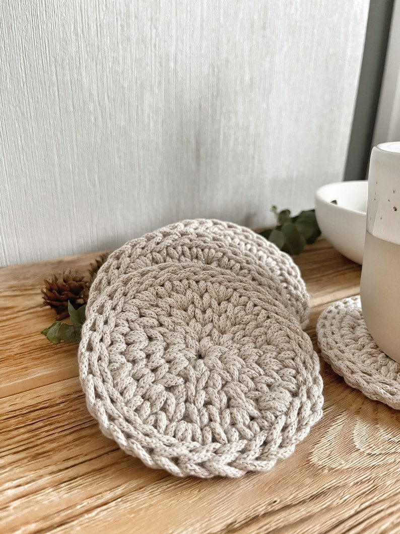 Dessous de verre rond au crochet