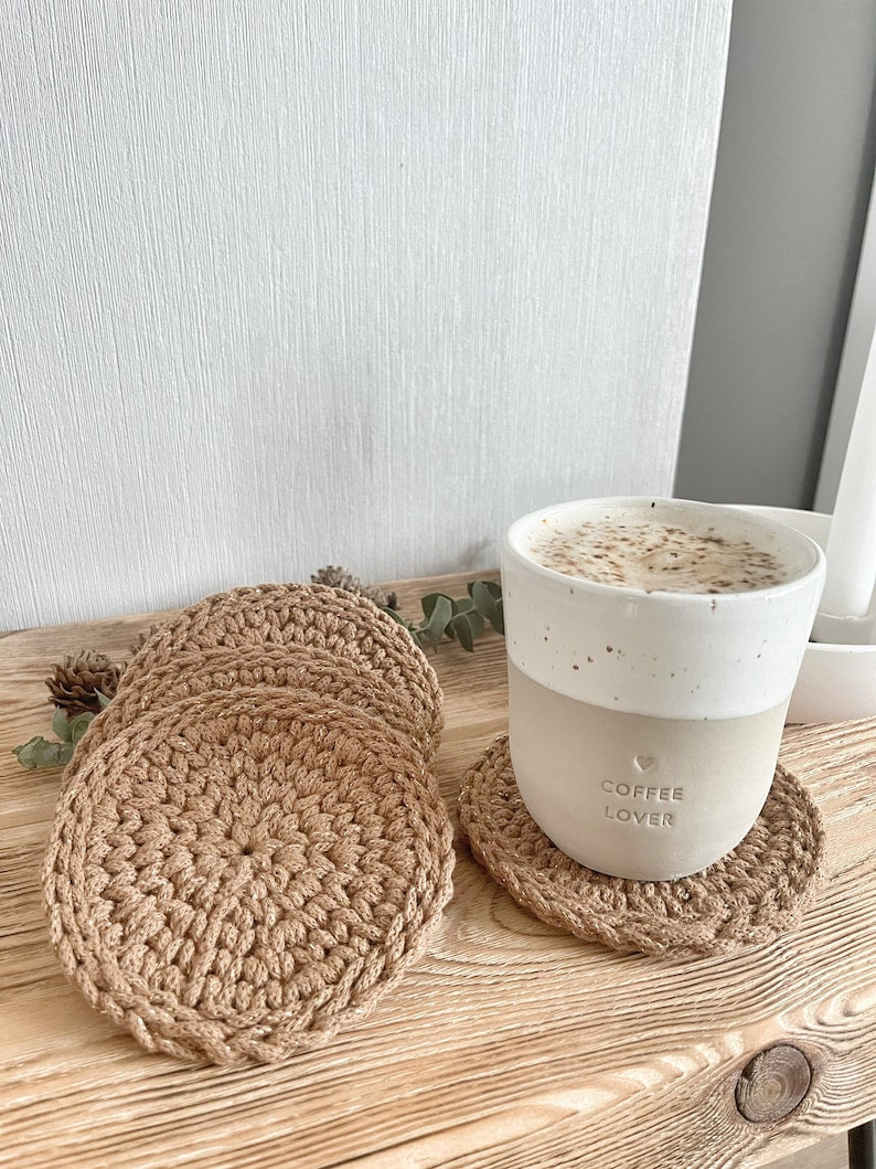 Dessous de verre rond au crochet