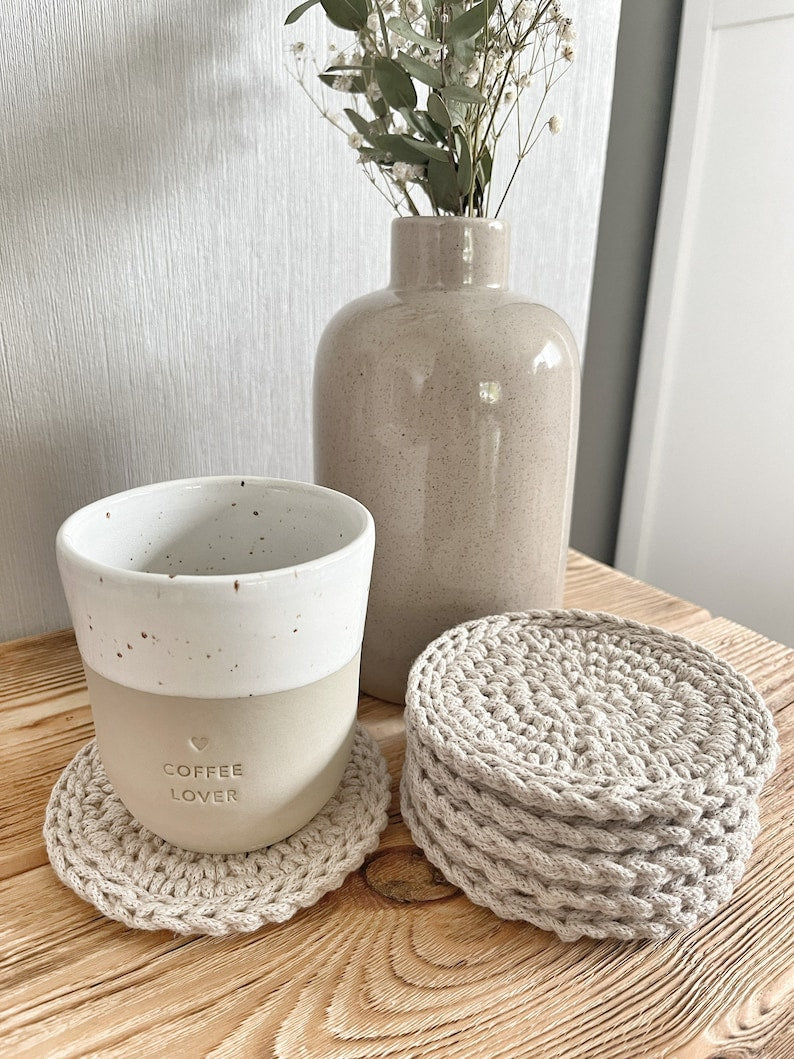 Dessous de verre rond au crochet