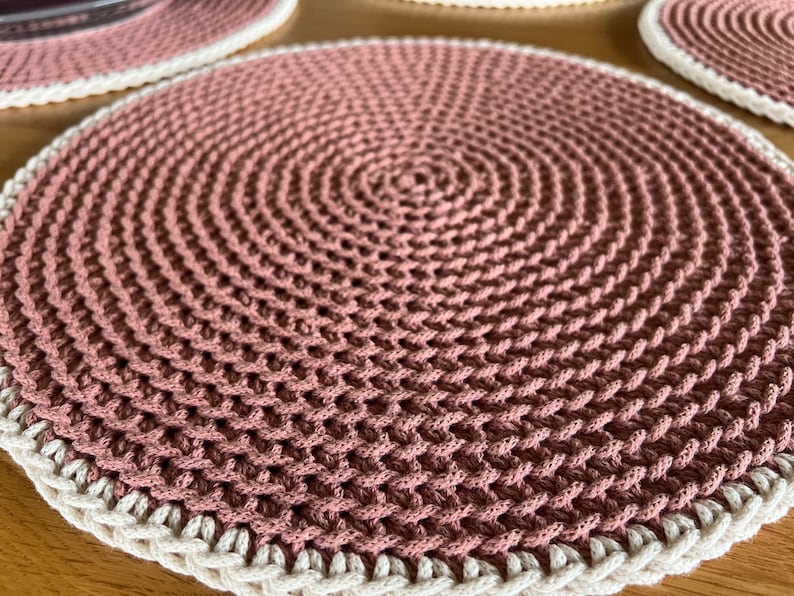 Sets de table crochetés faits main, serviettes tricot, déco de table