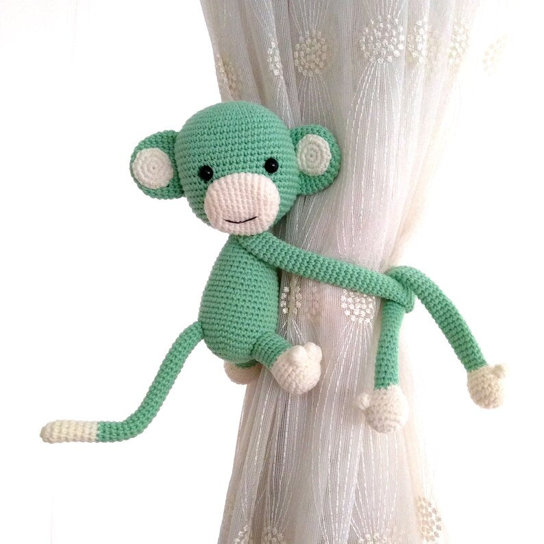 Embrasse de rideau animaux jungle amigurumi déco intérieure