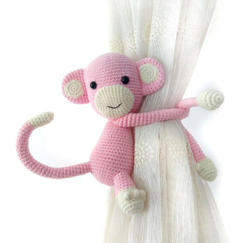 Embrasse de rideau animaux jungle amigurumi déco intérieure
