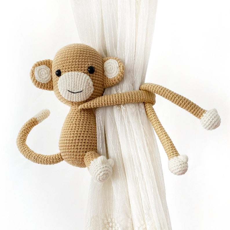 Embrasse de rideau animaux jungle amigurumi déco intérieure