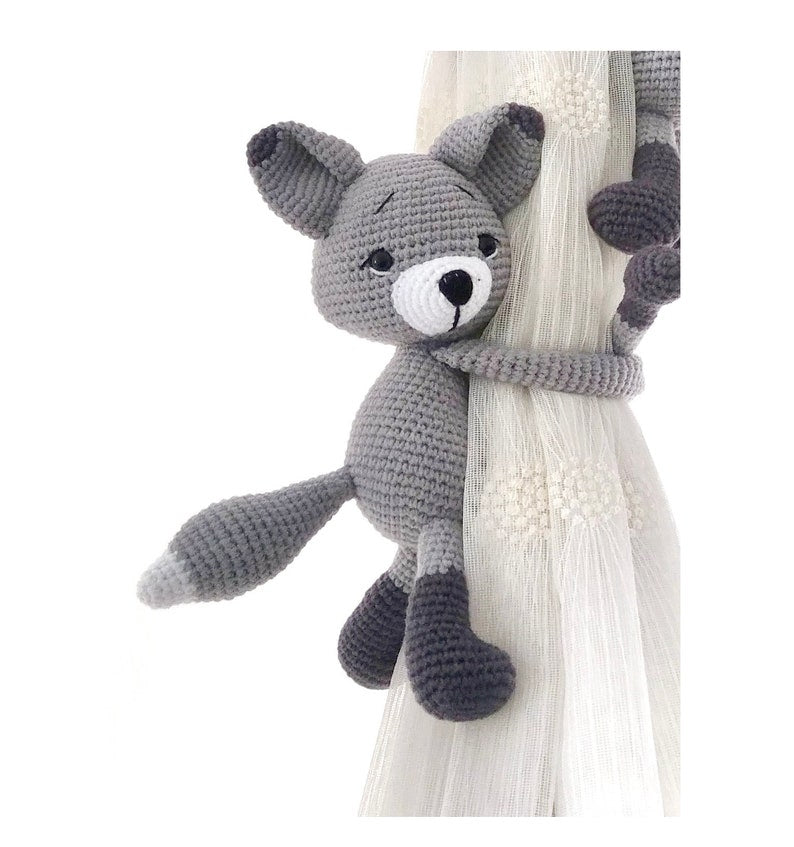 Embrasse de rideau animaux jungle amigurumi déco intérieure