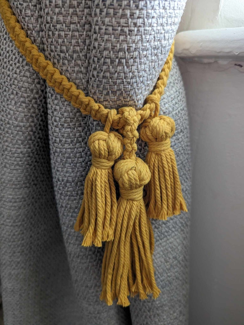 Embrasse de rideau en macramé décoration intérieure bohème coton