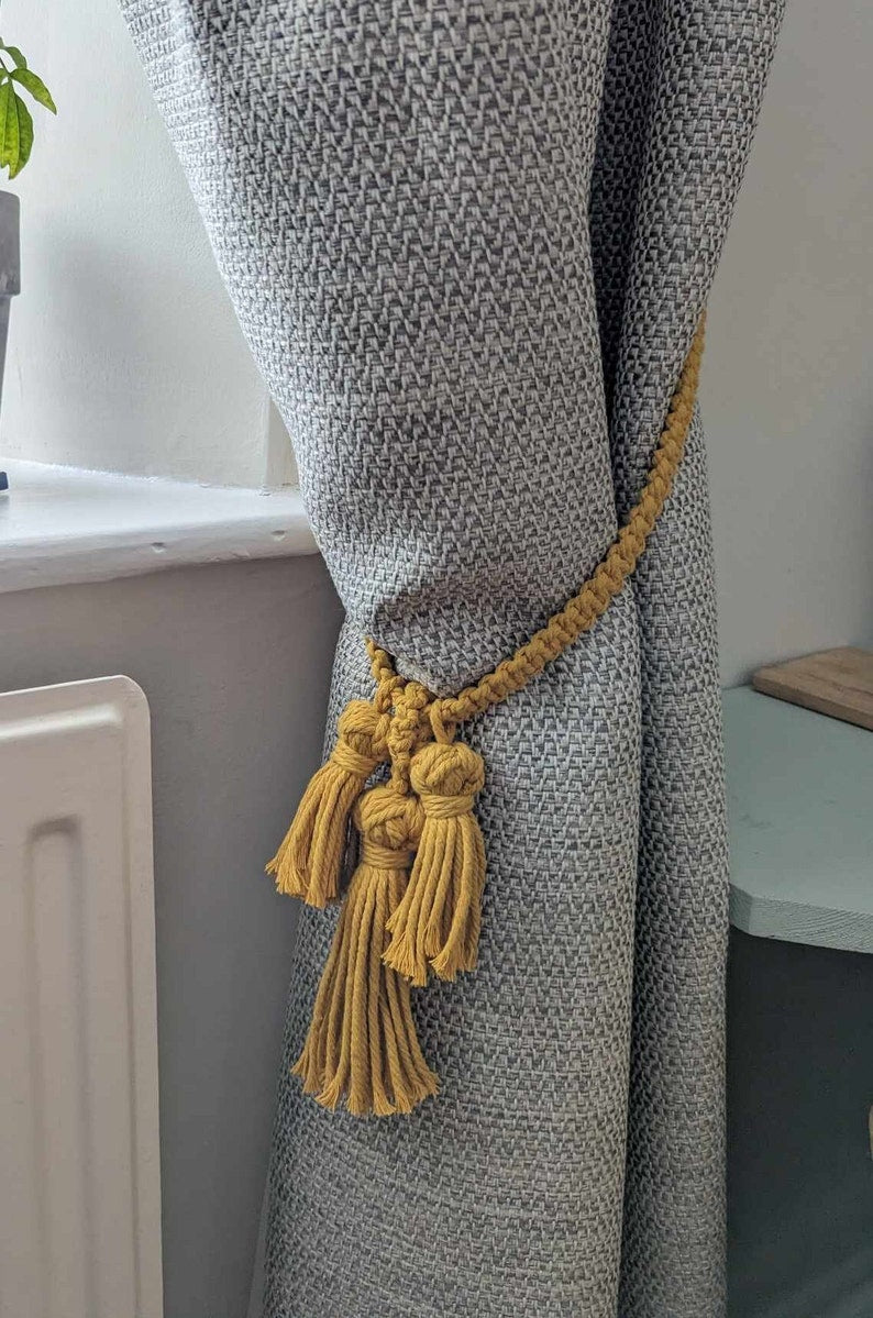 Embrasse de rideau en macramé décoration intérieure bohème coton