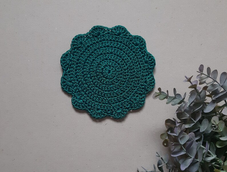 Set de table rond crocheté fait main, disponible en 3 tailles