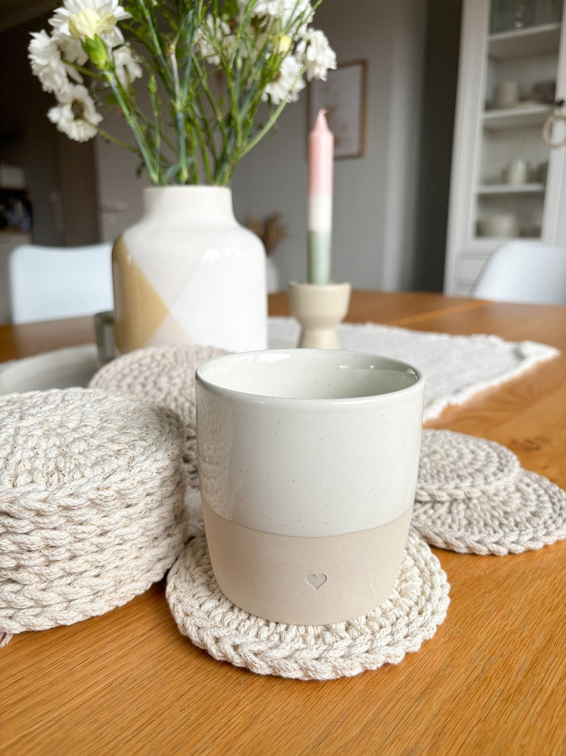 Dessous de verre rond au crochet