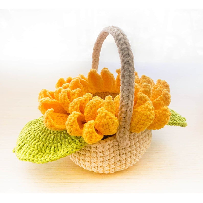 Sous-verres de tournesol au crochet faits main : sous-verres décoratifs en laine, lot de 5