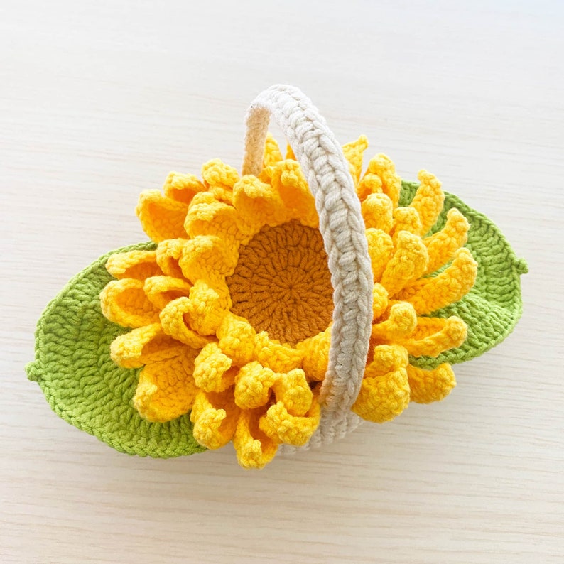 Sous-verres de tournesol au crochet faits main : sous-verres décoratifs en laine, lot de 5