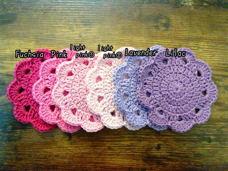 Sous-verres fleuris au crochet en coton, lot de 4