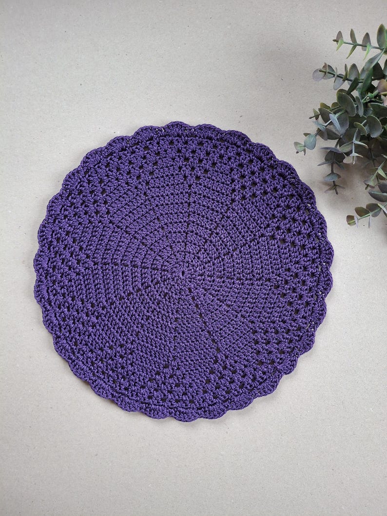 Set de table rond crocheté fait main, décoration de table élégante