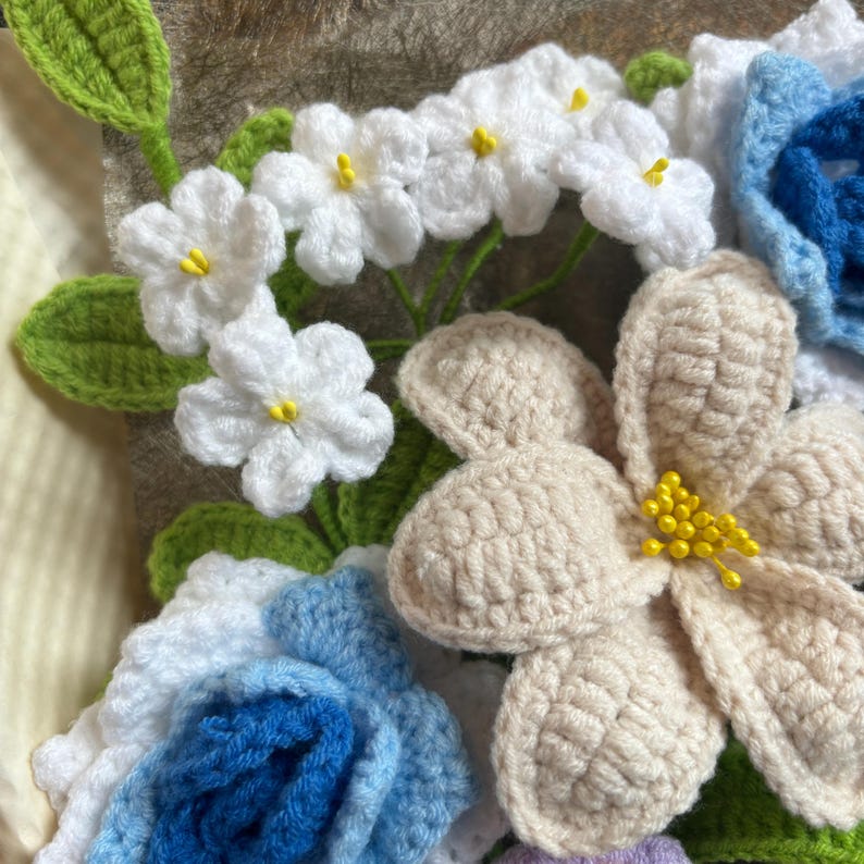 Bouquet de fleurs au crochet, tulipes roses cadeau anniversaire mariage