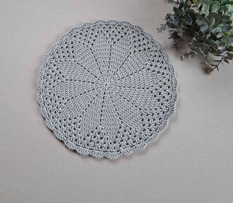 Set de table rond crocheté fait main, décoration de table élégante