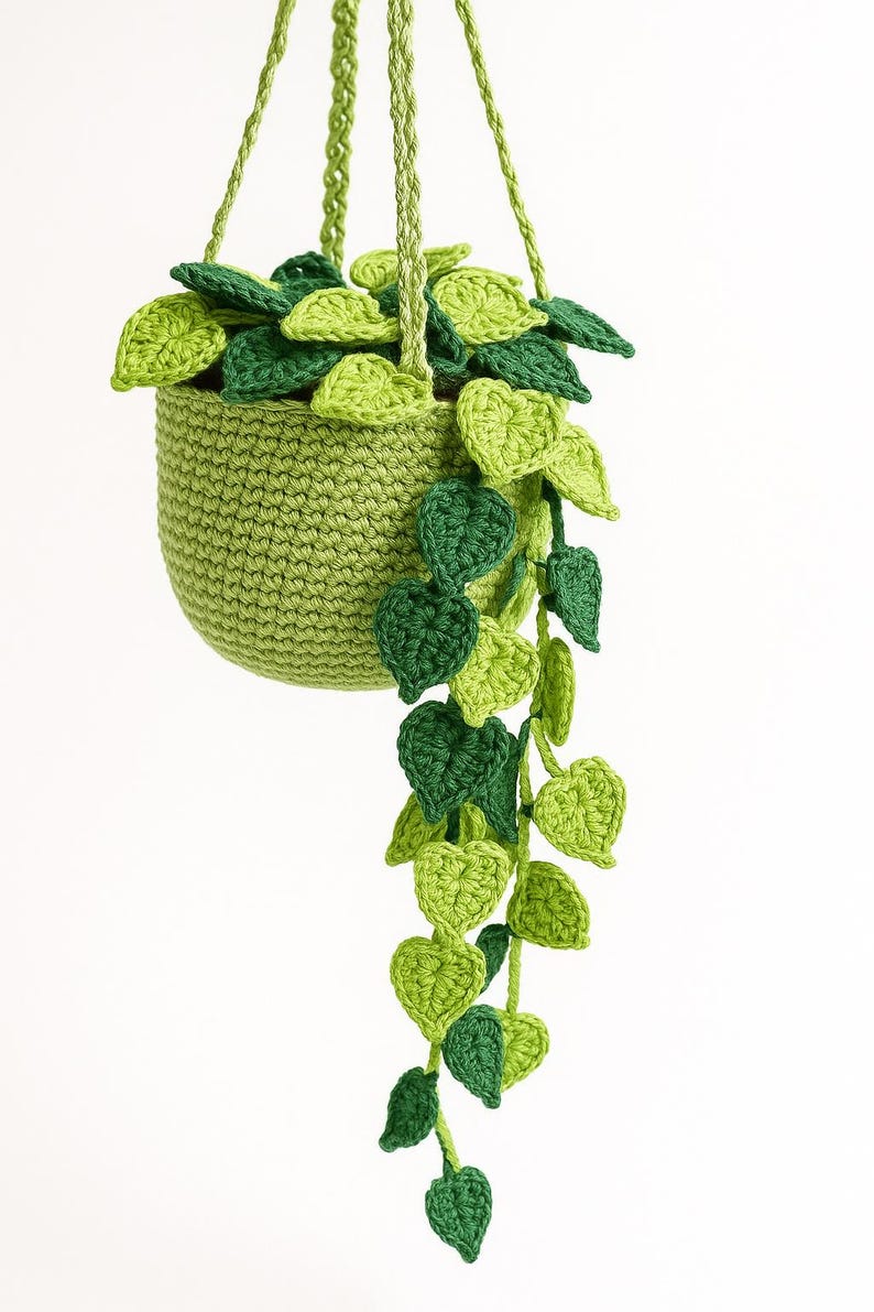 Suspension plante crochet verdure murale bohème panier macramé