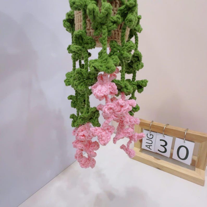 Suspension plante crochet voiture rose violet blanc jaune rouge