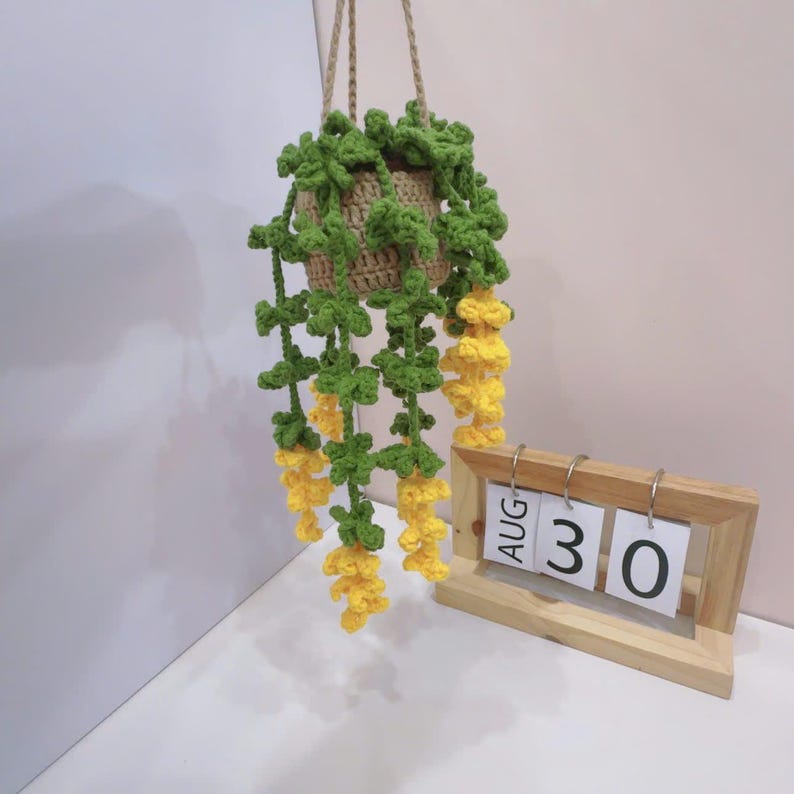 Suspension plante crochet voiture rose violet blanc jaune rouge