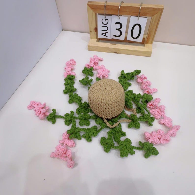 Suspension plante crochet voiture rose violet blanc jaune rouge