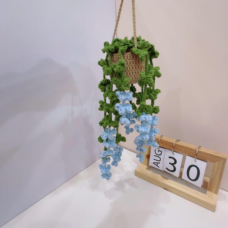 Suspension plante crochet voiture rose violet blanc jaune rouge