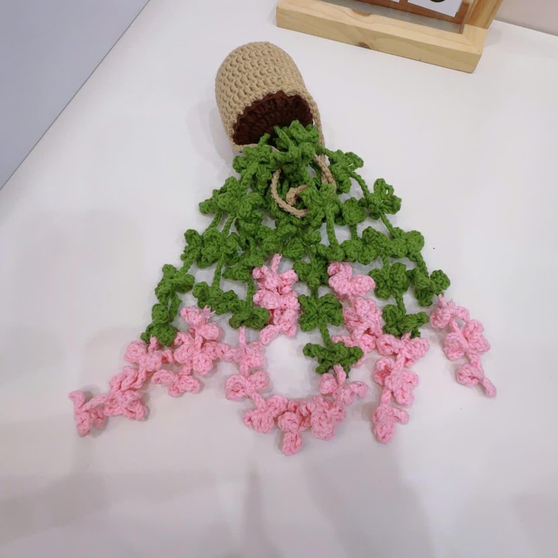 Suspension plante crochet voiture rose violet blanc jaune rouge