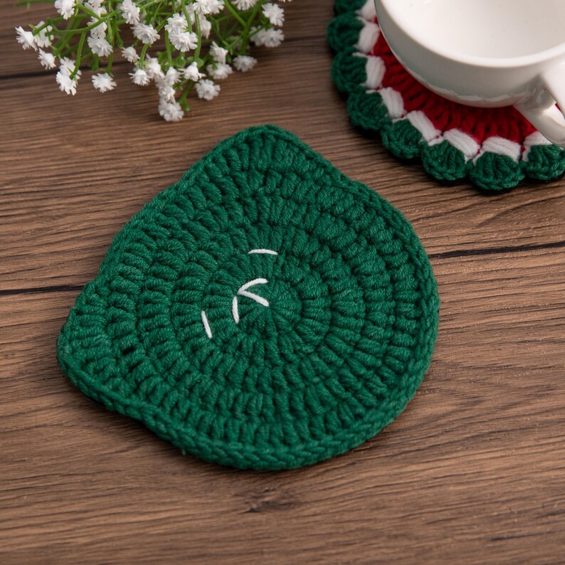 Sous-verres de Noël au crochet, décoration festive de table