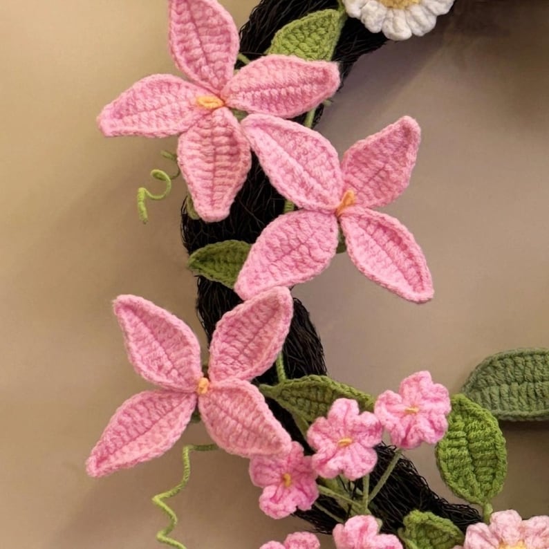 Couronne arc-en-ciel au crochet pour décoration lumineuse de porte