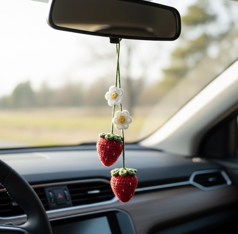 Suspension chat smoking crochet dans pothos miroir voiture décoration