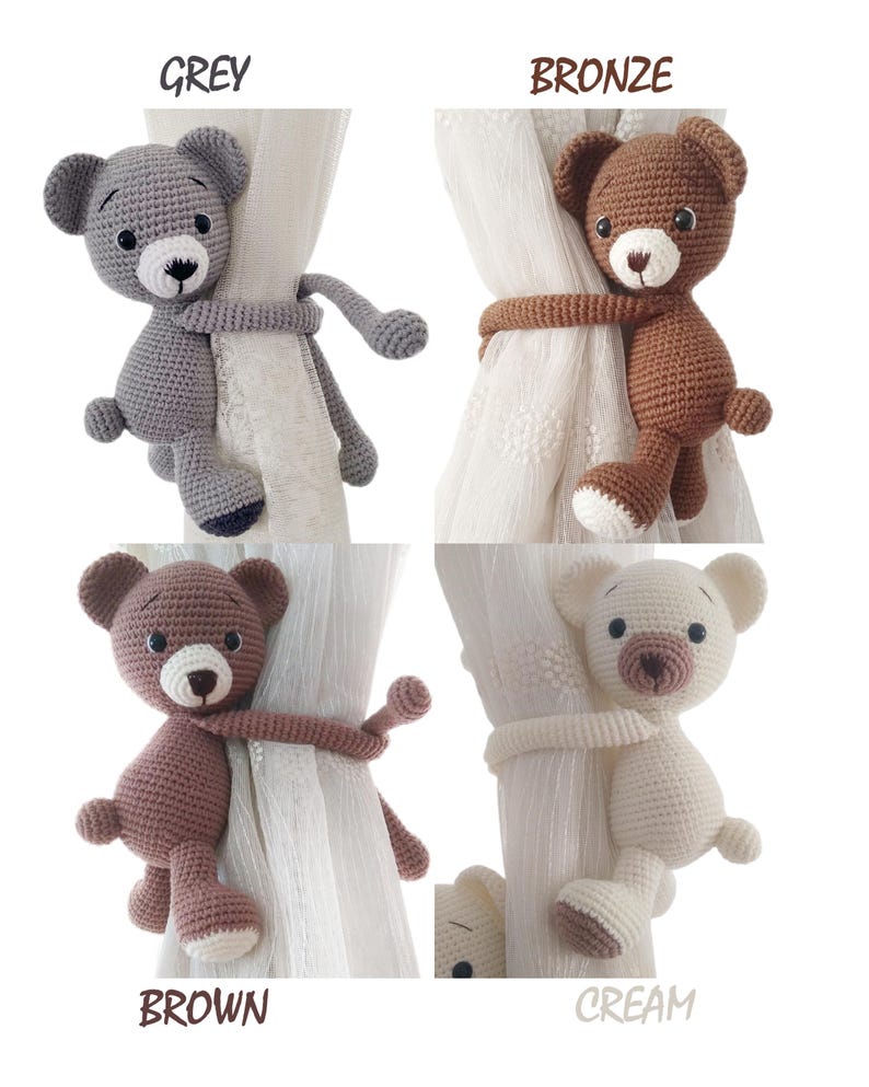 Embrasse de rideau crochet amigurumi animaux safari décoration