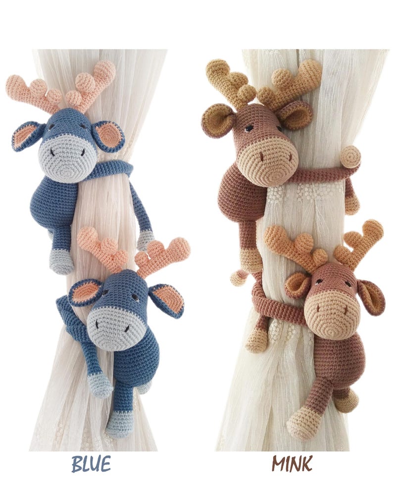 Embrasse de rideau crochet amigurumi animaux safari décoration