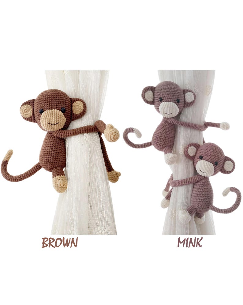 Embrasse de rideau crochet amigurumi animaux safari décoration