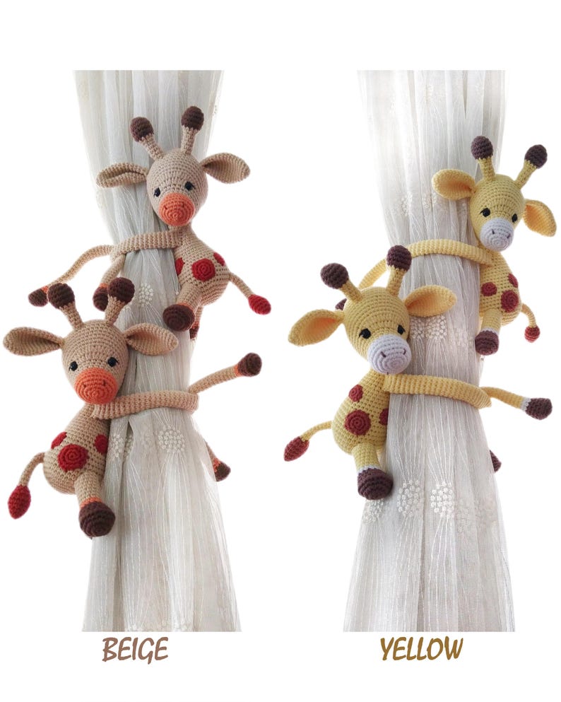 Embrasse de rideau crochet amigurumi animaux safari décoration