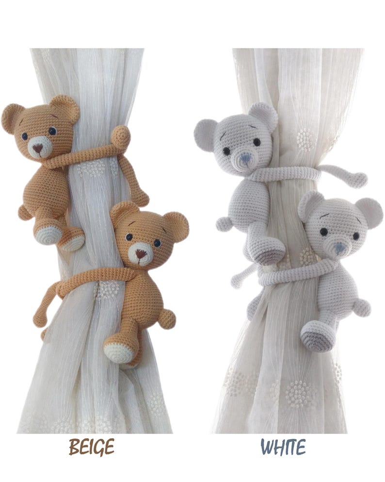 Embrasse de rideau crochet amigurumi animaux safari décoration