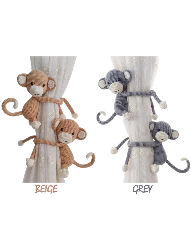 Embrasse de rideau crochet amigurumi animaux safari décoration