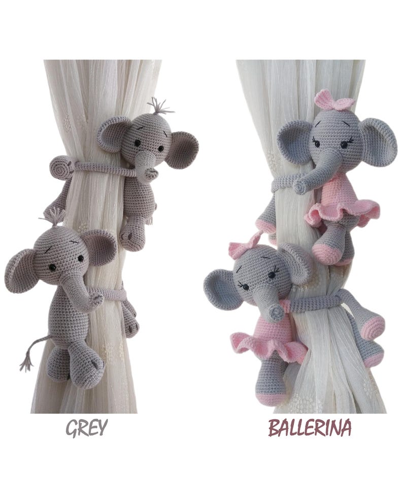 Embrasse de rideau crochet amigurumi animaux safari décoration